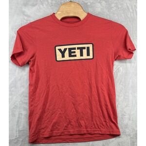 YETI Red Logo Short Sleeve T-Shirt Men's Size Small S